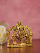 Brass Murugan Valli Deivanai In Frame - Wl3684 Figurines