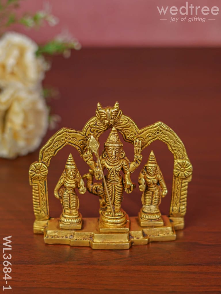 Brass Murugan Valli Deivanai In Frame - Wl3684 Figurines