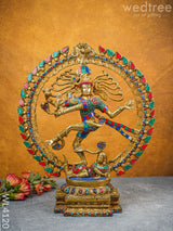 Brass Dancing Nataraja With Colourful Stonework - Wl4120 Figurines