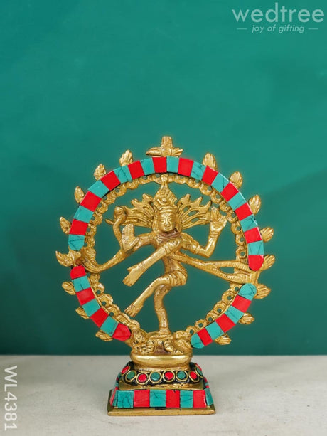 Brass Nataraja With Tile Work - Wl4381 Figurines