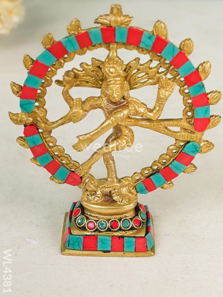 Brass Nataraja With Tile Work - Wl4381 Figurines