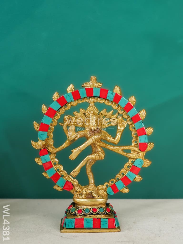 Brass Nataraja With Tile Work - Wl4381 Figurines