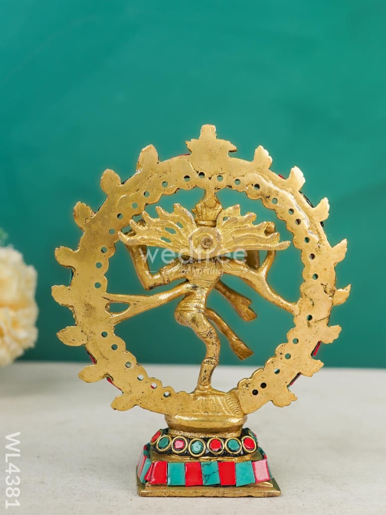 Brass Nataraja With Tile Work - Wl4381 Figurines