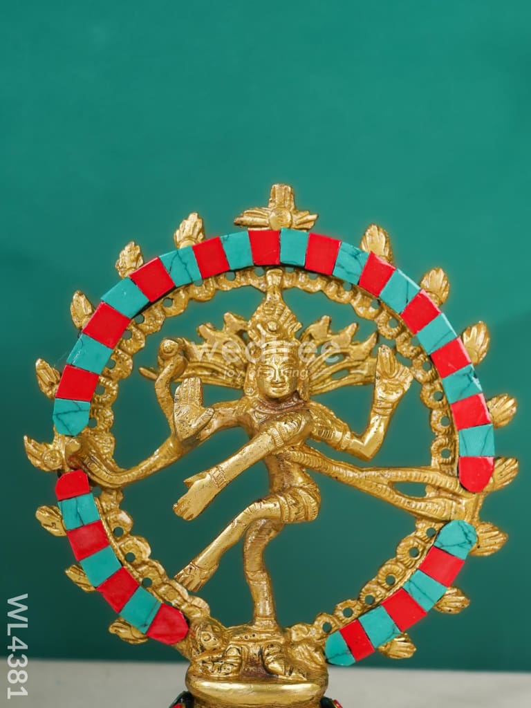 Brass Nataraja With Tile Work - Wl4381 Figurines