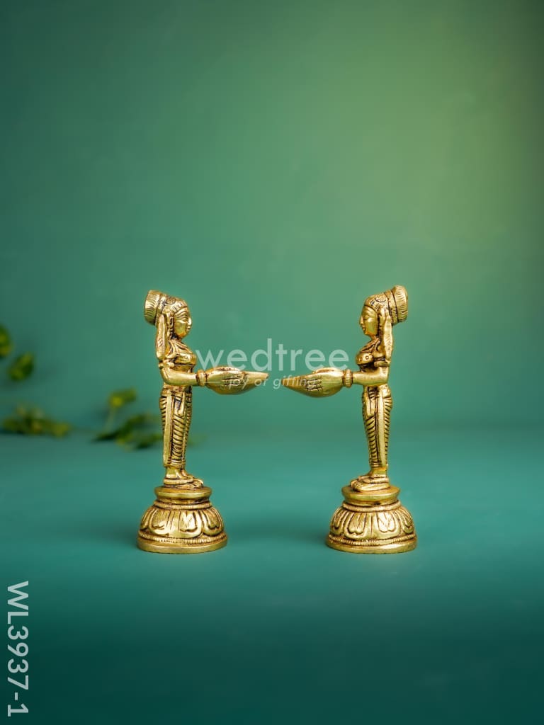 Brass Paavai Diya - Set Of 2 Wl3937