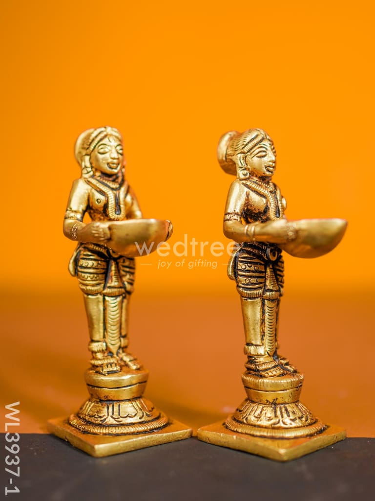 Brass Paavai Diya - Set Of 2 Wl3937