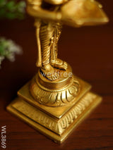 Brass Paavai Vilakku On Square Podium - Wl3869 Figurines