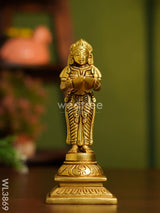 Brass Paavai Vilakku On Square Podium - Wl3869 Figurines