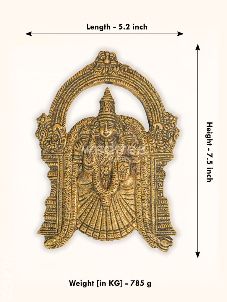 Brass Padmavathi Thayar Wall Hanging - Wl4572