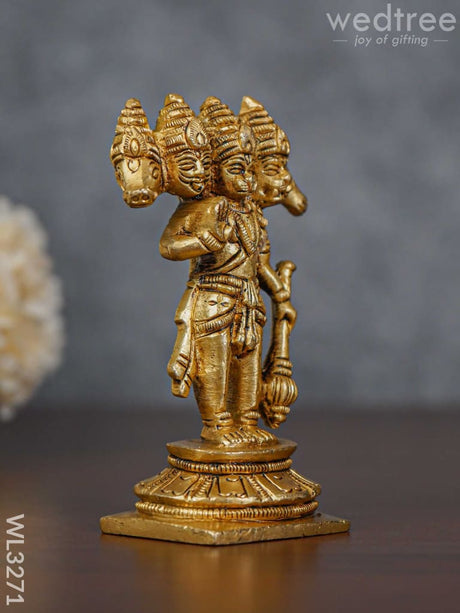 Brass Panchmukhi Hanuman - Brown Antique Finish Wl3271 Figurines