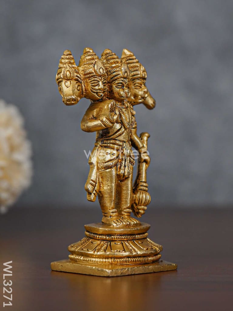 Brass Panchmukhi Hanuman - Brown Antique Finish Wl3271 Figurines