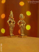 Brass Panduranga Rukmani Idol - Set Of 2 Wl3619 Figurines