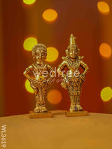 Brass Panduranga Rukmani Idol - Set Of 2 Wl3619 Figurines