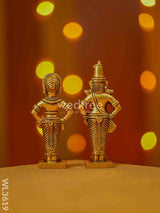 Brass Panduranga Rukmani Idol - Set Of 2 Wl3619 Figurines