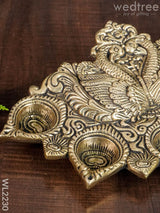 Brass Peacock 5 Face Aarti Diya - Wl2230