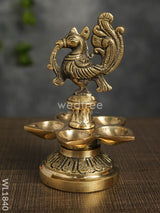 Brass Peacock 5 Face Diya - Wl1840