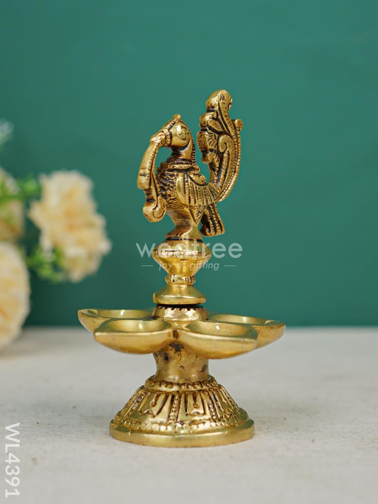 Brass Peacock 5 Face Diya - Wl4391