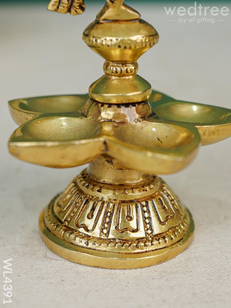 Brass Peacock 5 Face Diya - Wl4391