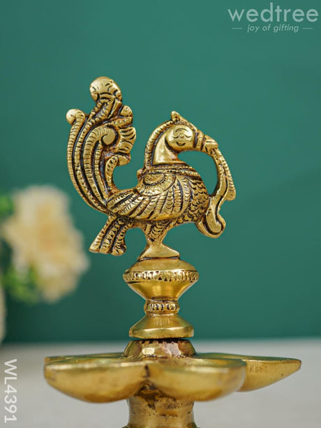 Brass Peacock 5 Face Diya - Wl4391