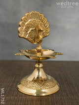 Brass Peacock Diya With 7 Face - Wl1752