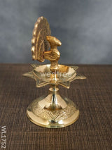 Brass Peacock Diya With 7 Face - Wl1752