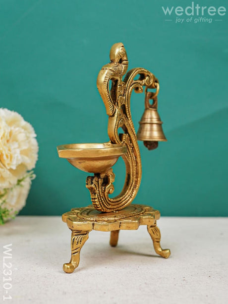 Brass Peacock Diya With Chowki - Wl2310