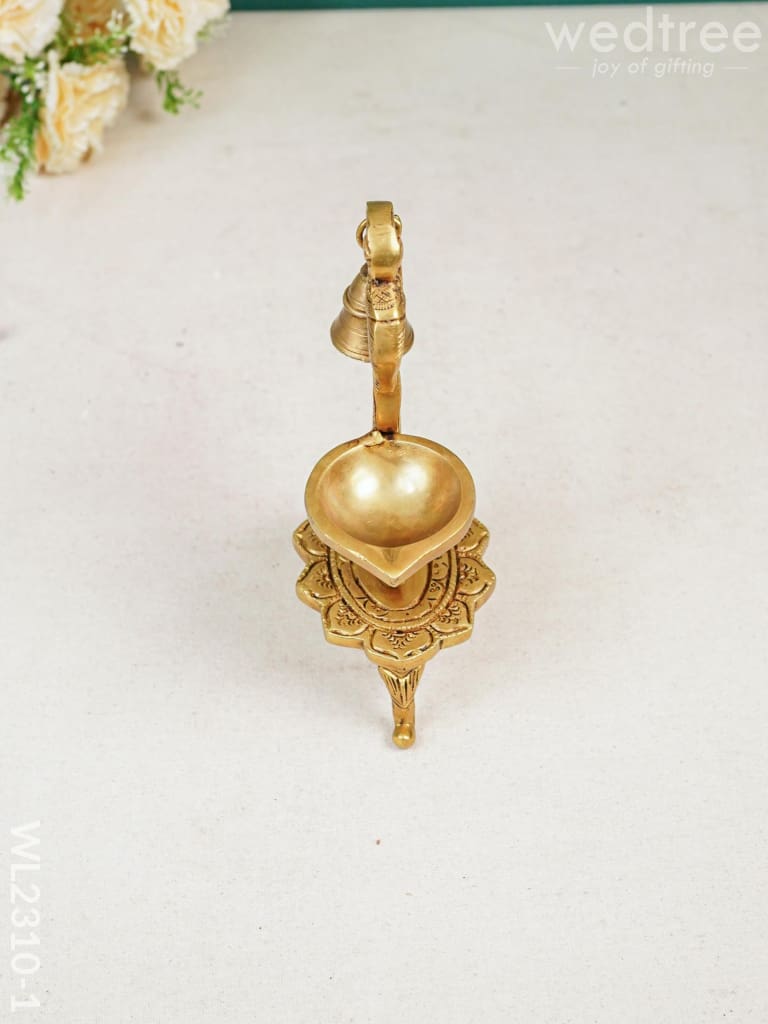 Brass Peacock Diya With Chowki - Wl2310