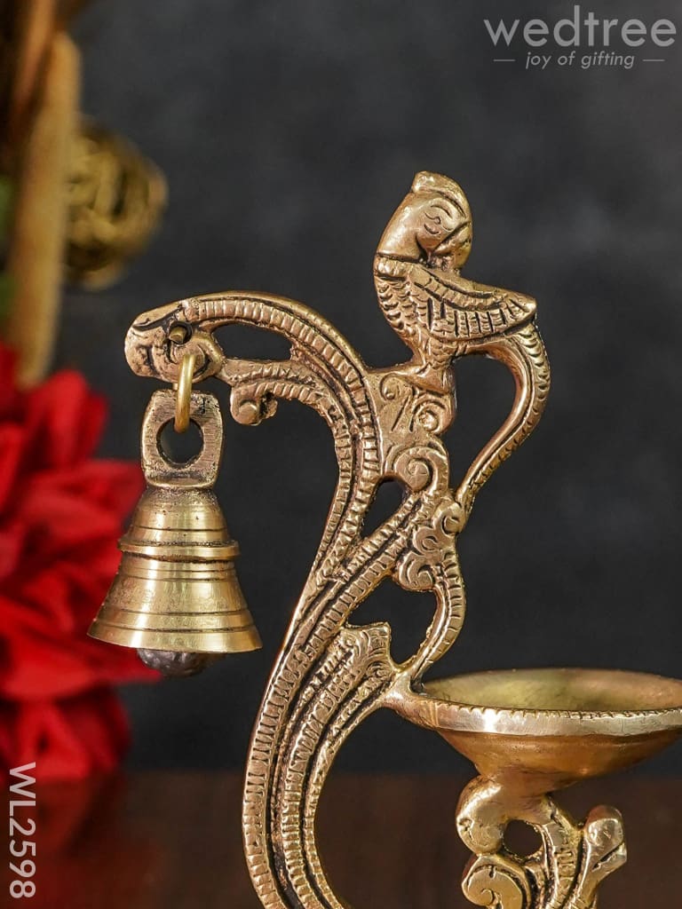 Brass Peacock Diya With Chowki - Wl2598