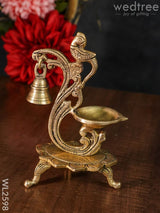 Brass Peacock Diya With Chowki - Wl2598