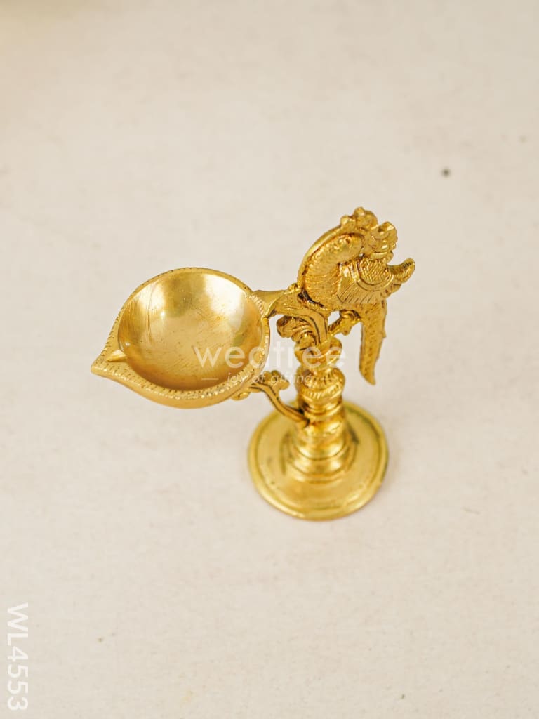 Brass Peacock Diya With Stand - Wl4553