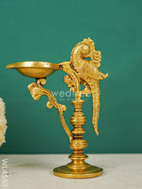 Brass Peacock Diya With Stand - Wl4553