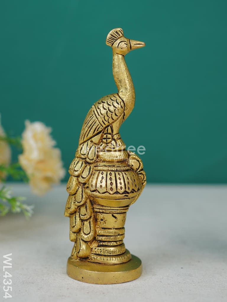 Brass Peacock Idol (Set Of 2) - Wl4354 Figurines