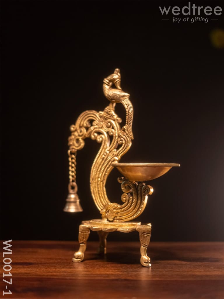 Brass Peacock Stand Diya - Wl0017-1