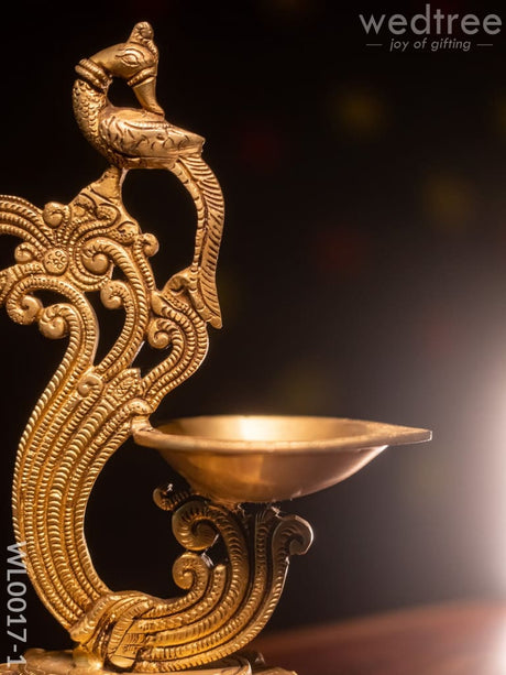 Brass Peacock Stand Diya - Wl0017-1