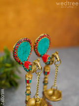 Brass Peacock Stand With Diya