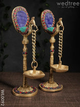 Brass Peacock Stand With Diya