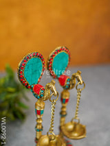 Brass Peacock Stand With Diya