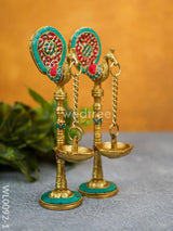 Brass Peacock Stand With Diya