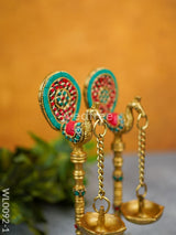 Brass Peacock Stand With Diya