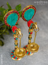 Brass Peacock Stand With Diya