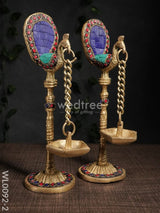 Brass Peacock Stand With Diya