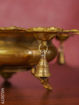 Peacock Urli 4 Face Diya With Bell - Wl0079 Brass