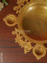 Peacock Urli 4 Face Diya With Bell - Wl0079 Brass