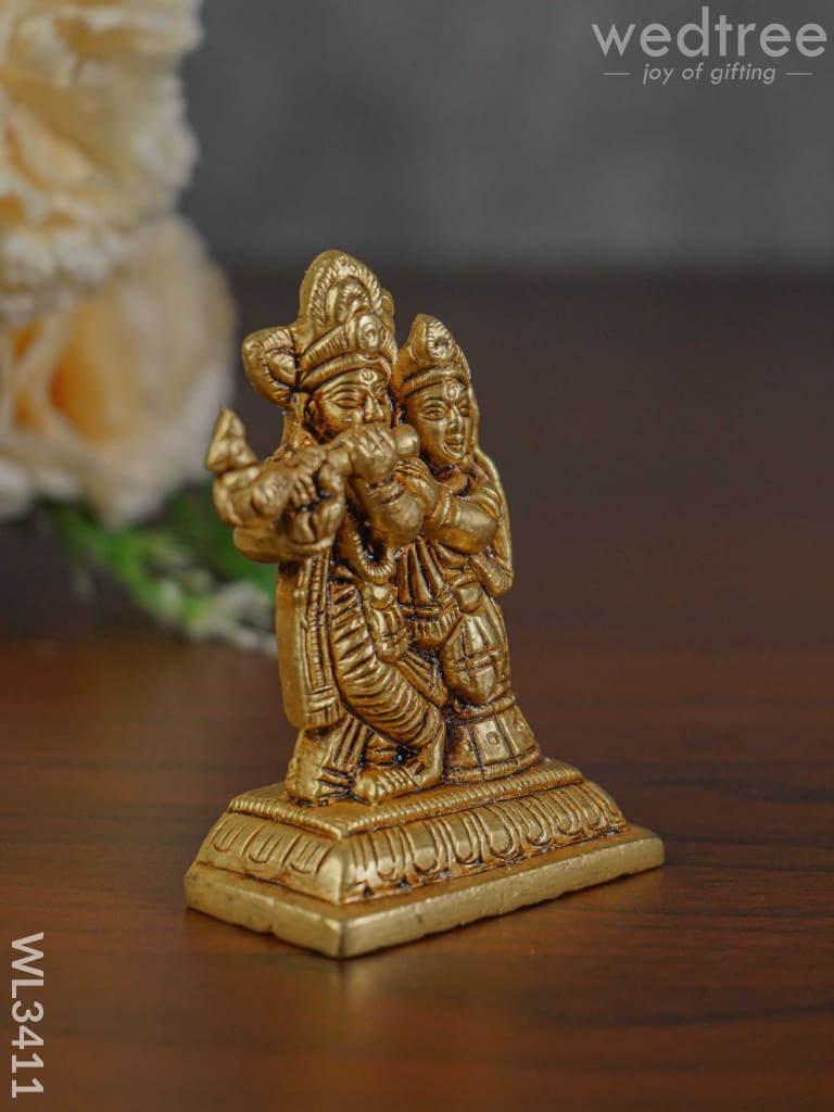 Brass Radha Krishna Idol - Wl3411 Figurines