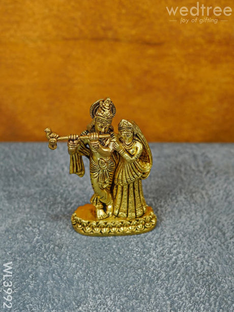 Brass Radha-Krishna Idol - Wl3992 Figurines