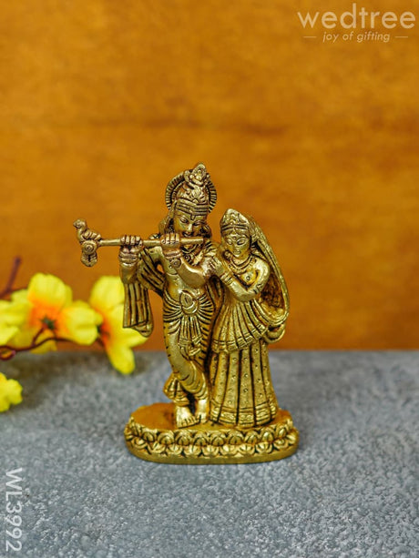 Brass Radha-Krishna Idol - Wl3992 Figurines