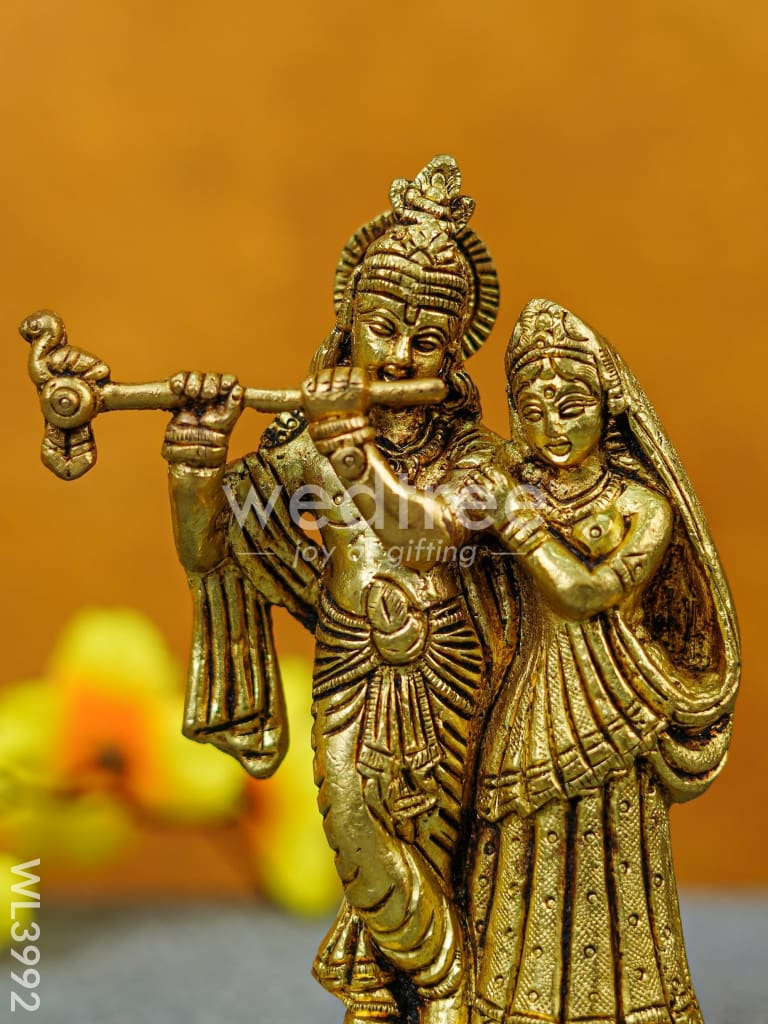 Brass Radha-Krishna Idol - Wl3992 Figurines