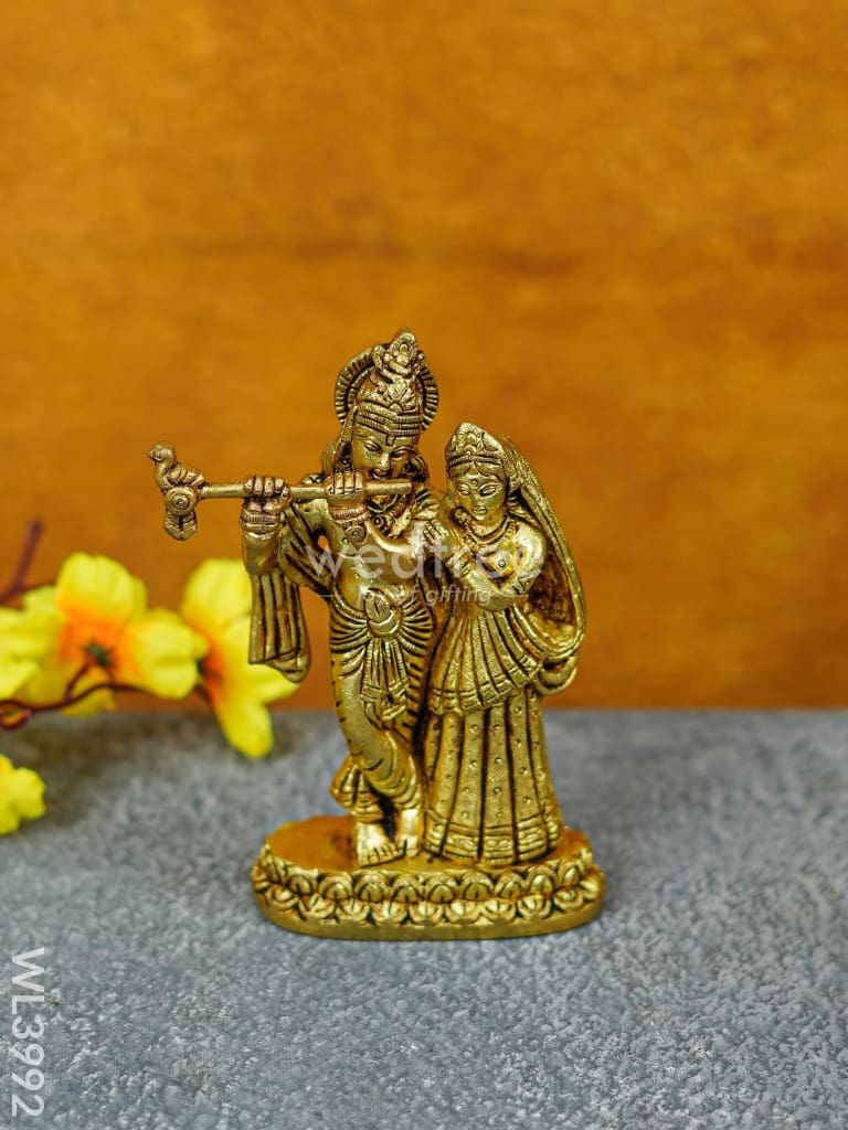 Brass Radha-Krishna Idol - Wl3992 Figurines