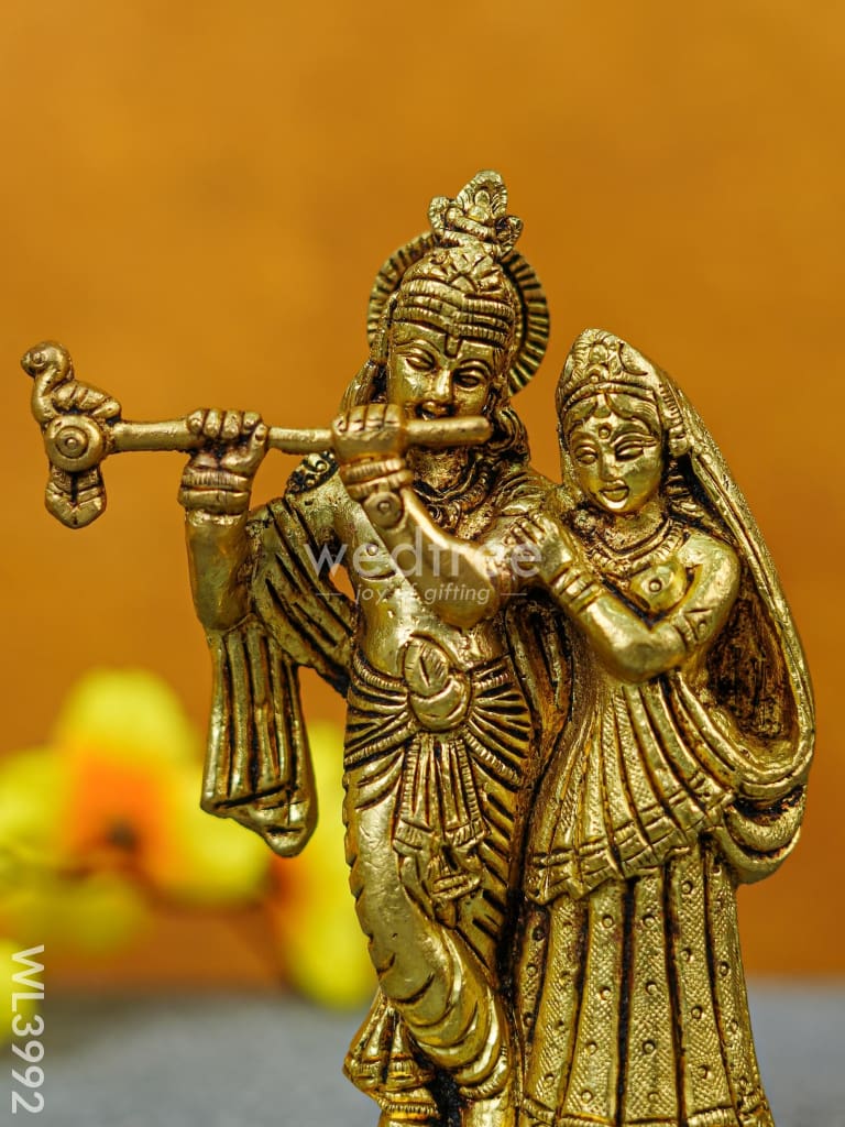 Brass Radha-Krishna Idol - Wl3992 Figurines