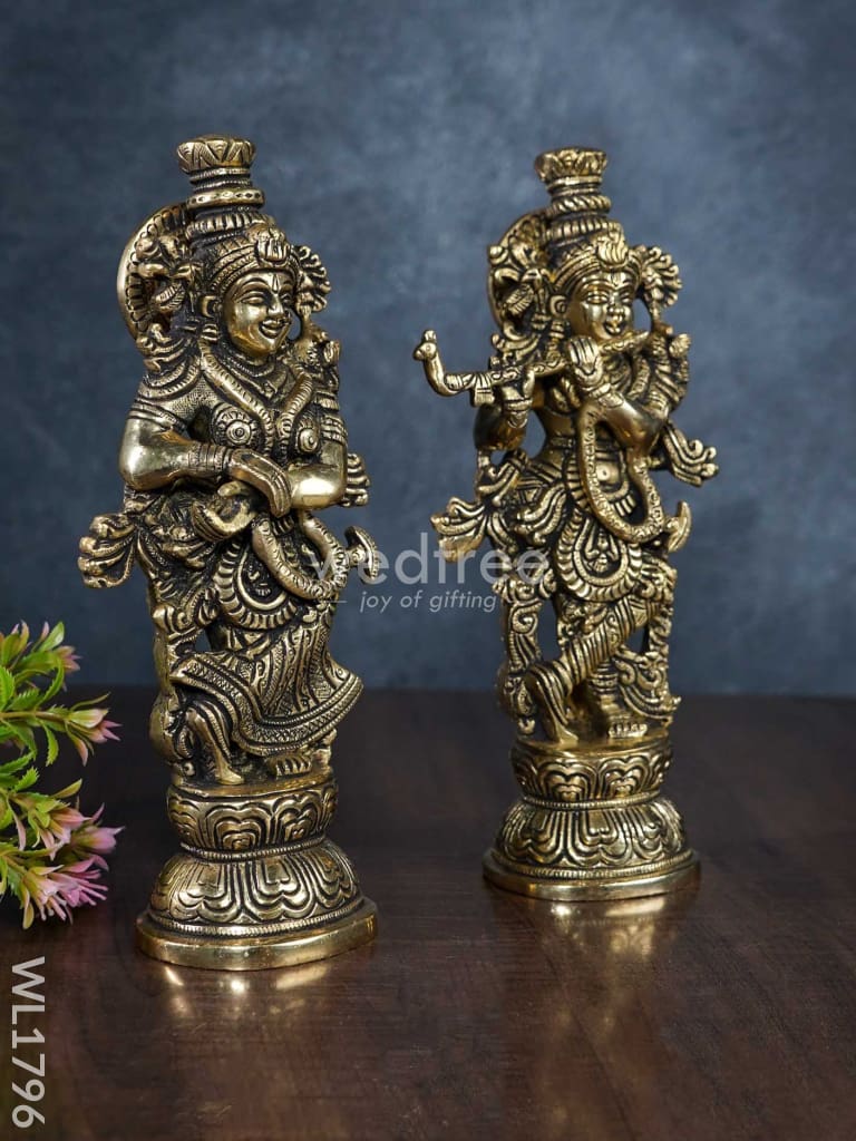 Brass Radhe Krishna (Black Antique Finish) - Wl1796 Figurines